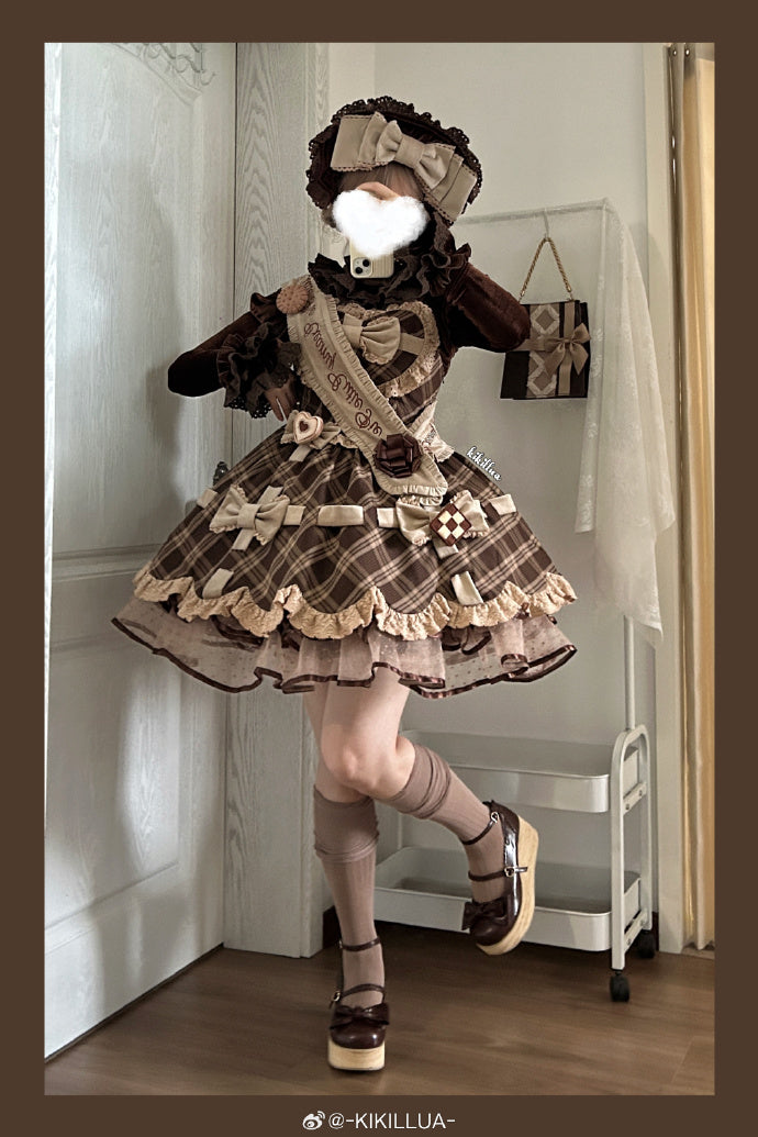 Ribbon Gift Box ミニ丈ジャンパースカートとトップスのセット