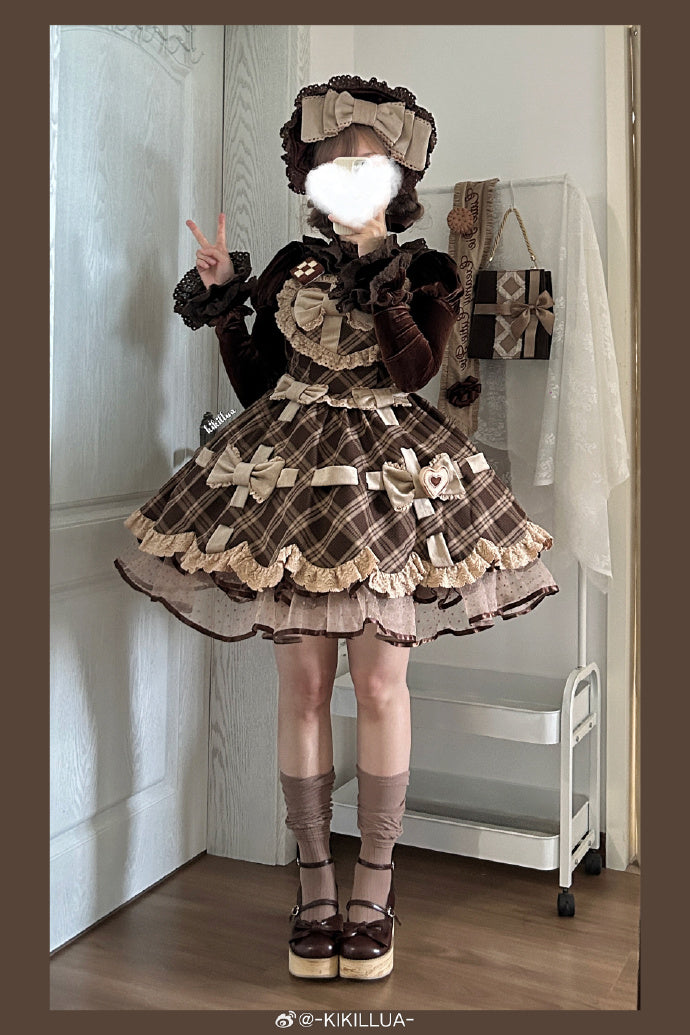 Ribbon Gift Box ミニ丈ジャンパースカートとトップスのセット