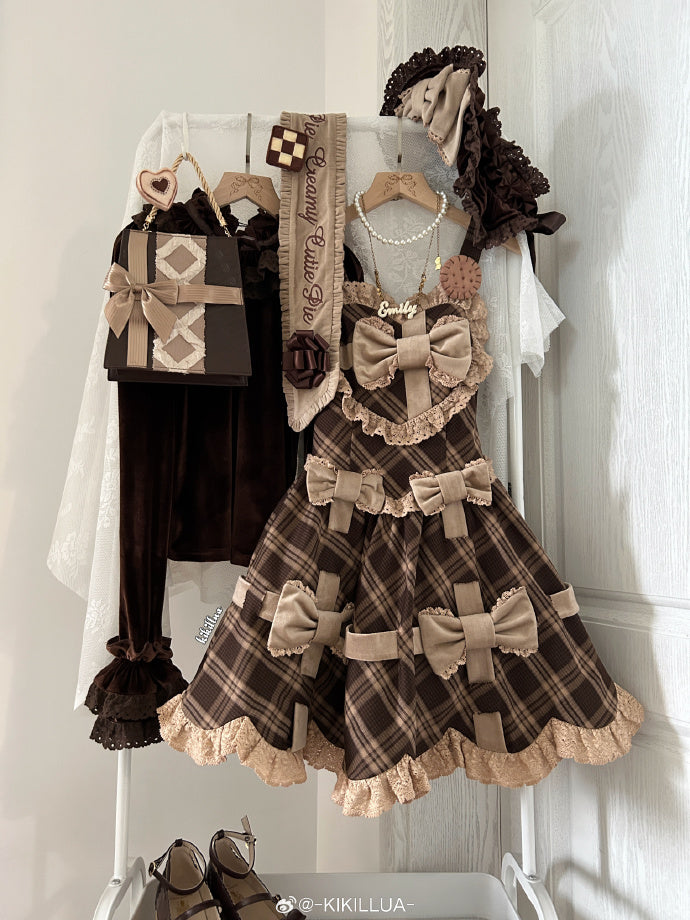 Ribbon Gift Box ミニ丈ジャンパースカートとトップスのセット