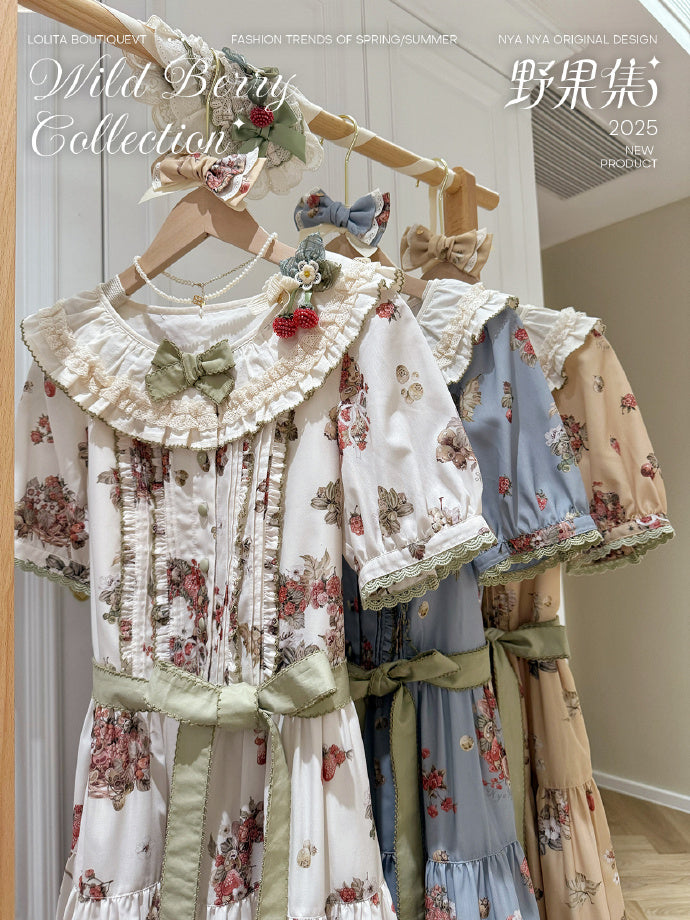 【受注予約4/23まで】Wild Berry Collection フリルネックワンピース