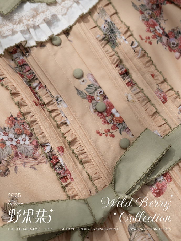 【受注予約4/23まで】Wild Berry Collection フリルネックワンピース・切替タイプ