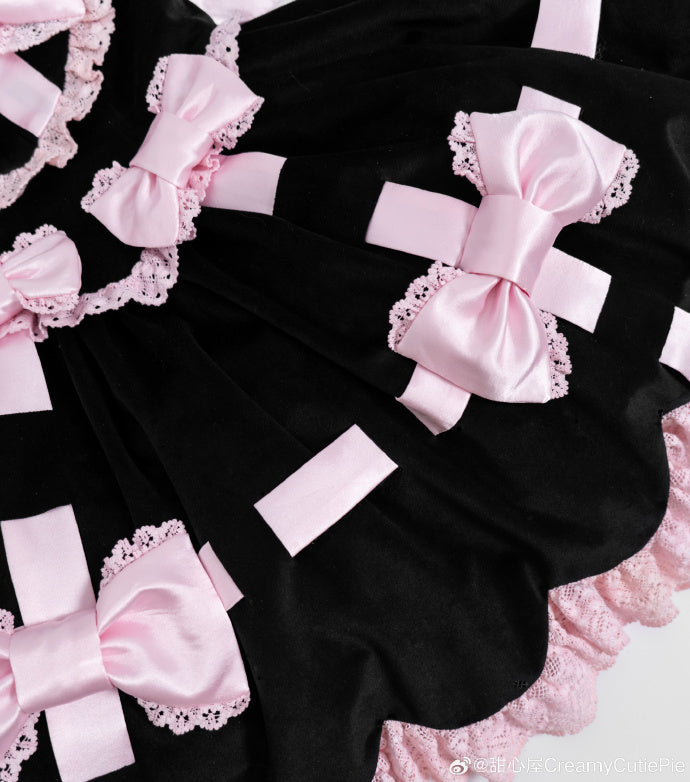 Ribbon Gift Box ミニ丈ジャンパースカートとトップスのセット