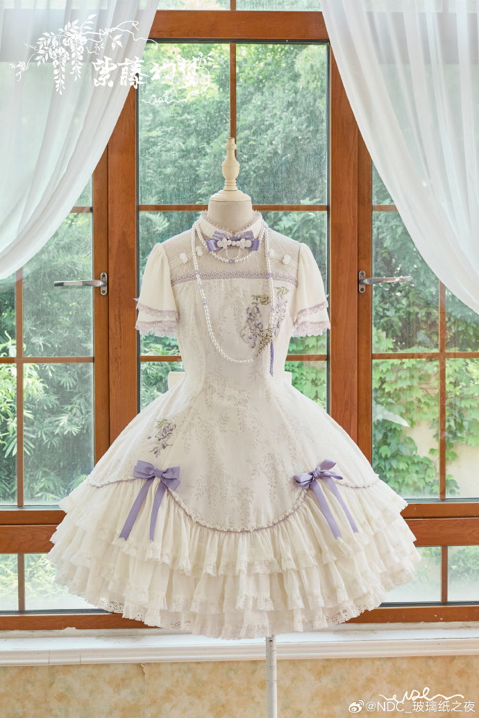 【受注予約6/18まで】紫藤幻夢 刺繍ワンピース