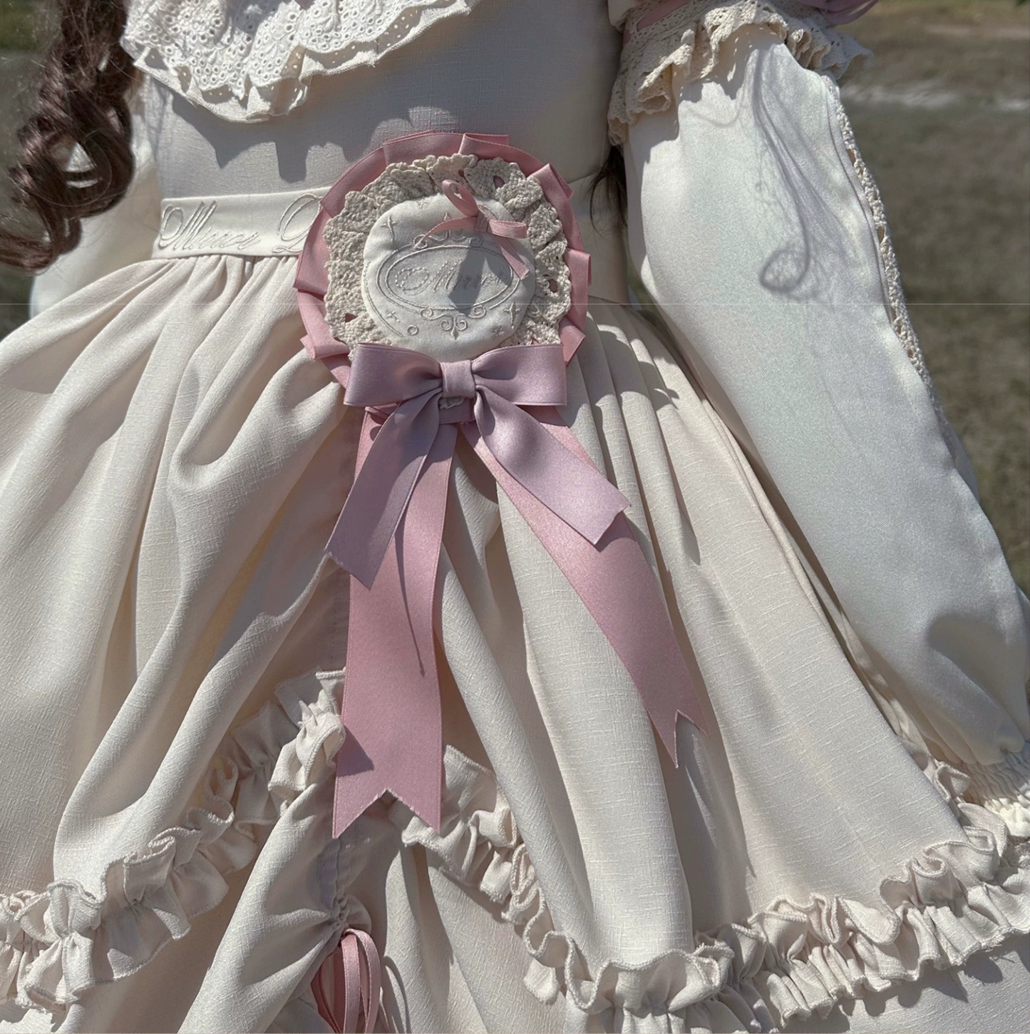 Ribbon Doll 3段フリルワンピースと付け袖 全3色