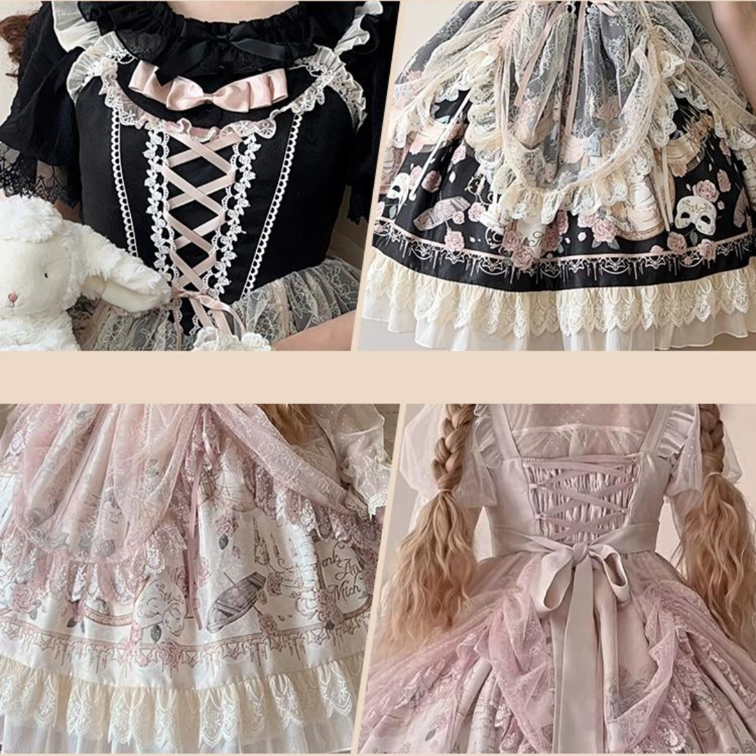 【予約販売】プロローグ 薔薇とフリルのジャンパースカート