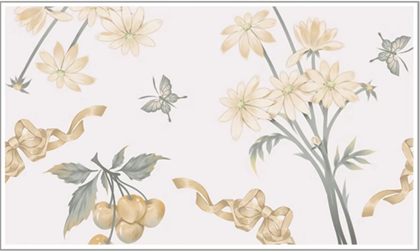 Midsummer yellow gingham check cherry pattern jumper skirt