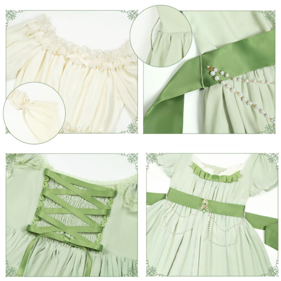 薔薇庭園 油絵プリントジャンパースカート 単品&セット