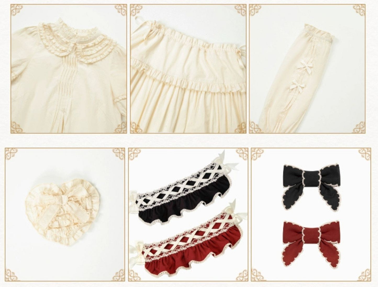 Retro volume frill jumper skirt set