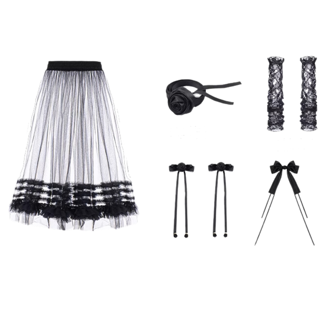 鏡のワルツ ヴァンパイアのゴシックジャンパースカートとロングチュール