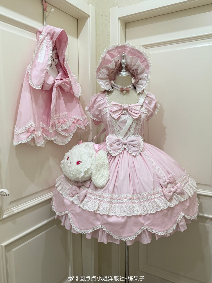【受注予約6/12まで】Antique Petal Rabbit リボンワンピース