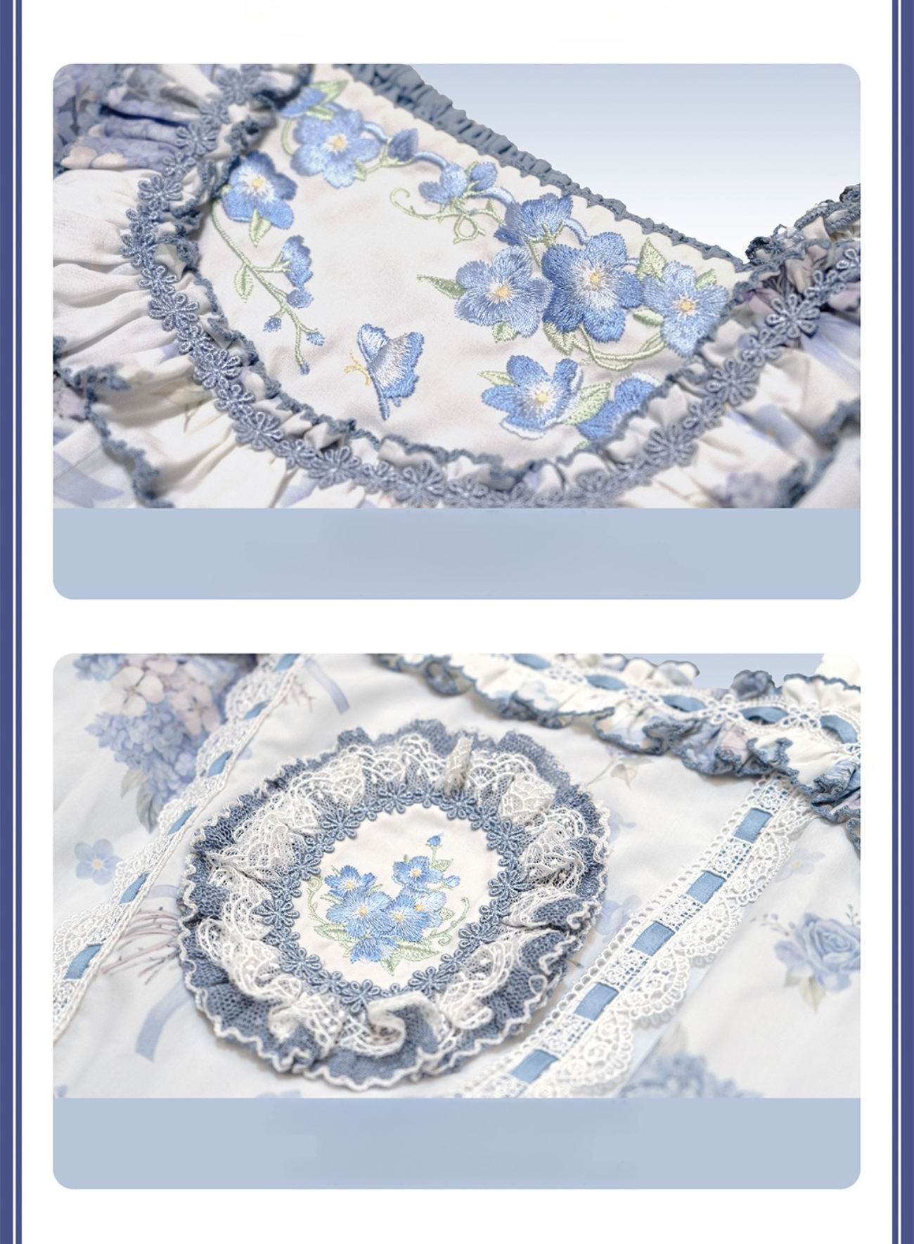 Eternal Bouquet 青花プリントジャンパースカート ショート丈とロング丈