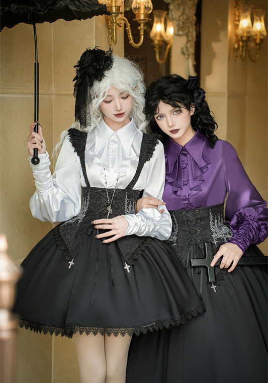 Night of Thorns ゴシックサスペンダースカート ショート丈