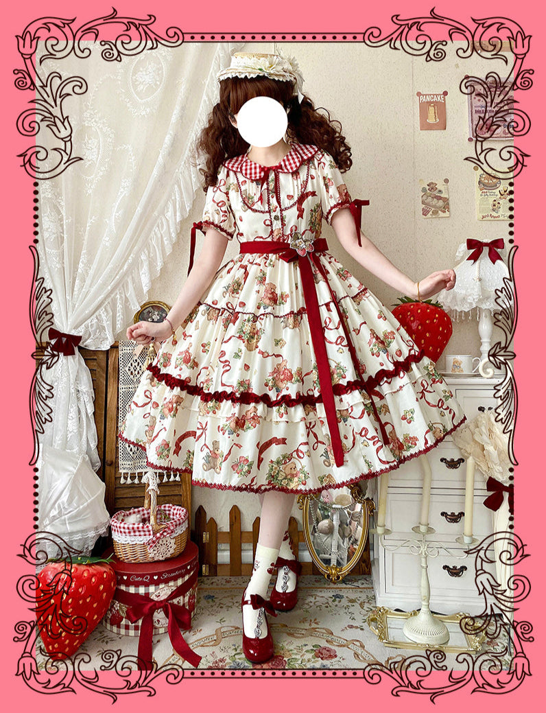 【同時購入のみ】Strawberry Bears イチゴブローチ