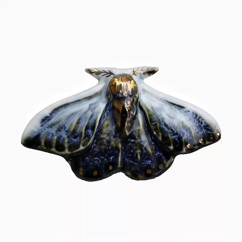 【藍凌蛾 LanLingE】陶磁器リング | Midnight Moth 纏うほどに美しい、陶磁器×ゴールドのリング