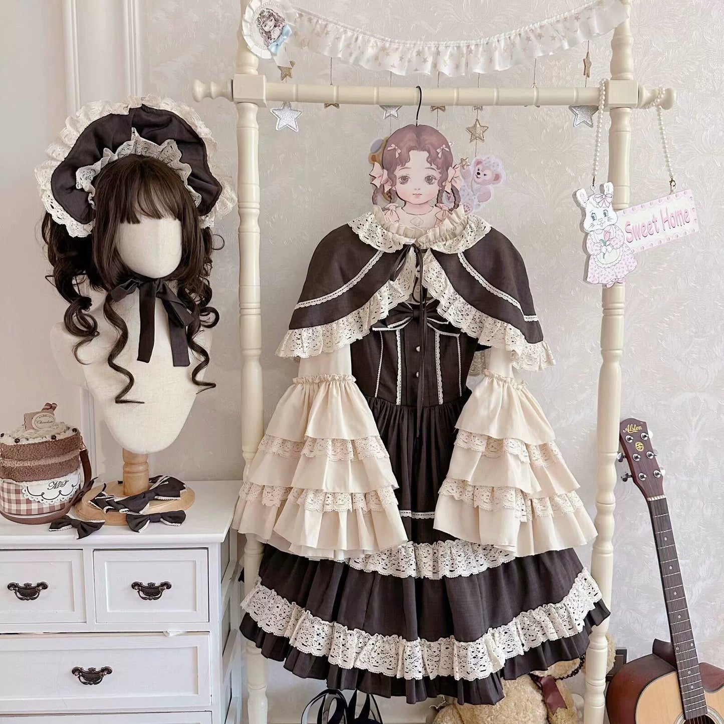 Caramel Doll レースのショートマント