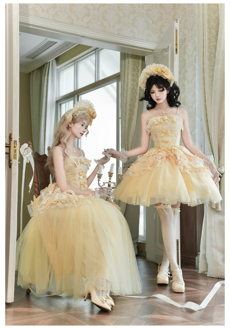 Rose Gold フリルトップスとスカート ロング丈・ショート丈