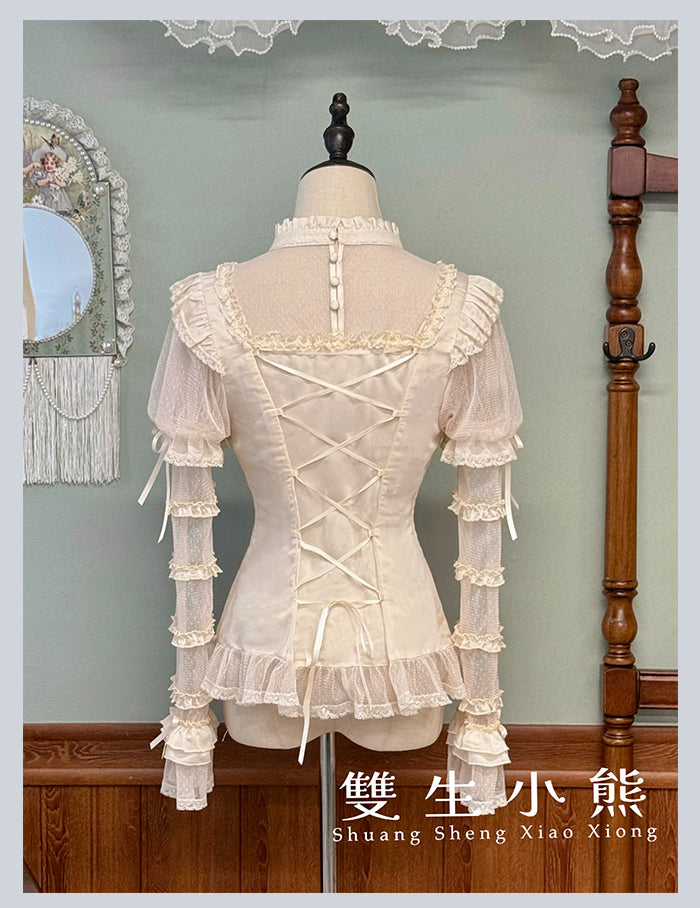 【受注予約4/28まで】Camellia Dream 付け袖付きシアーブラウス