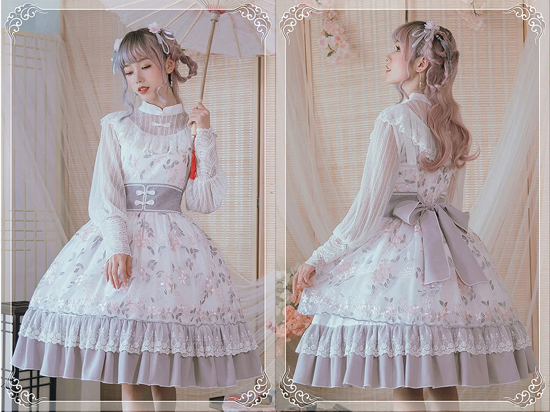 Sheer blouse with Chinese buttons