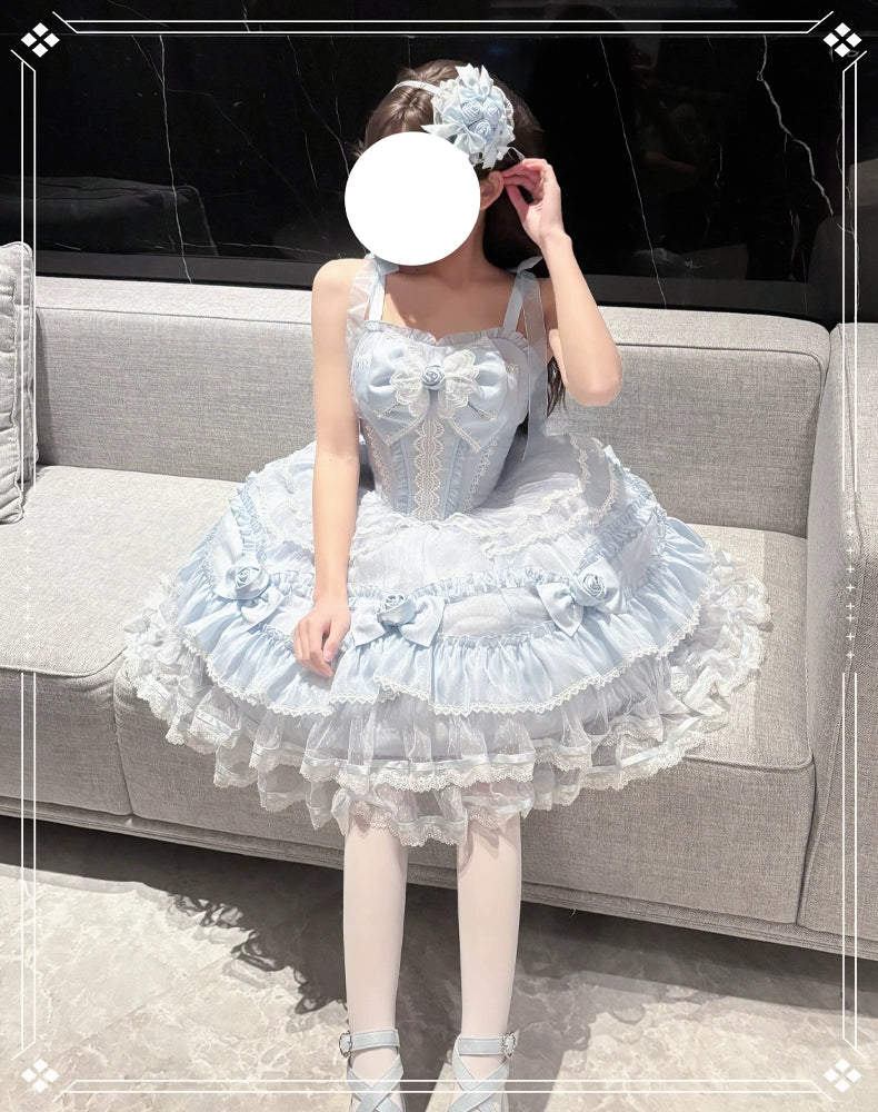 Moonlight Mirror レースとフリルのジャンパースカート