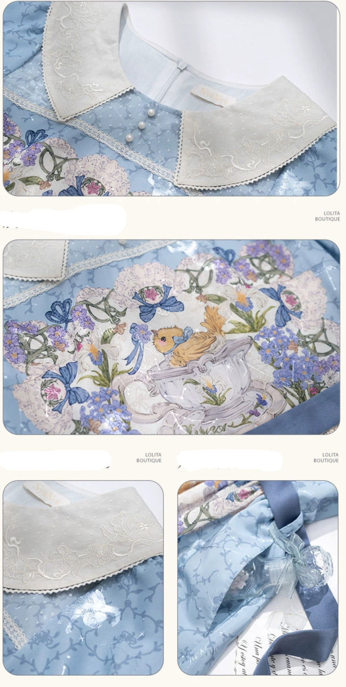 【受注予約2/11まで】Illustration de Porcelaine Iris 半袖ワンピース