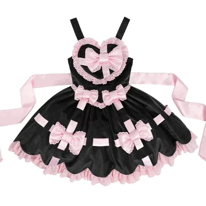 Ribbon Gift Box ミニ丈ジャンパースカートとトップスのセット