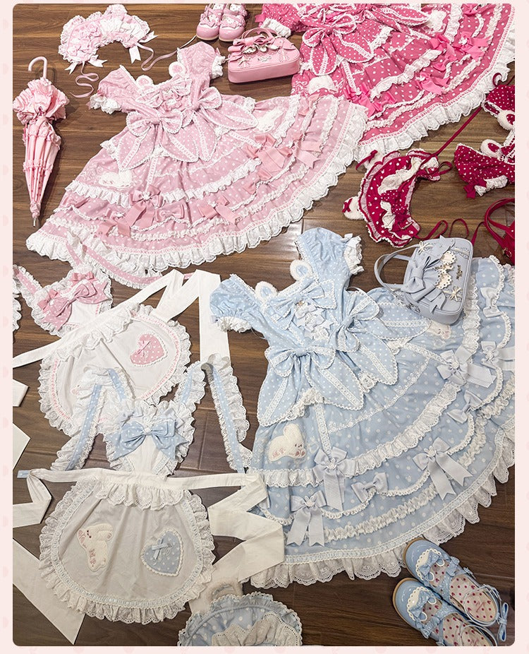 【受注予約6/11まで】Bow Rabbit 水玉ラグジュアリーワンピース