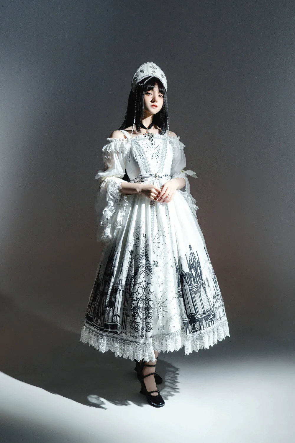 【販売期間終了】Sanctuary ゴスロリオフショルダー姫袖ブラウス