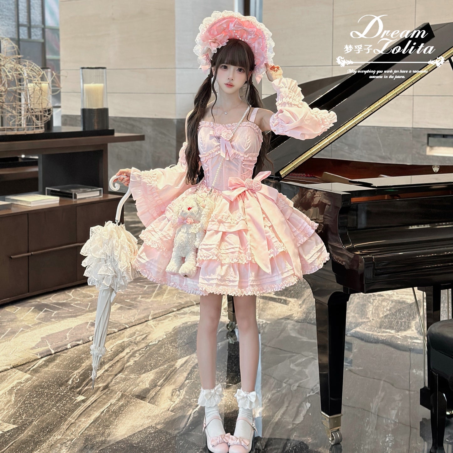 Lilith Rose Garden バラのコサージュ付ジャンパースカート