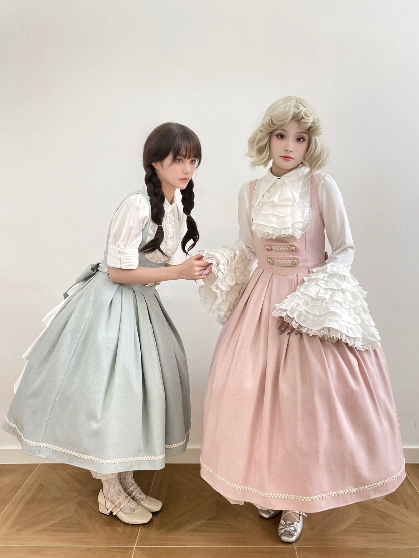 【予約販売】Bright Moon コルセットジャンパースカート 無地タイプ 【ライトブルー】