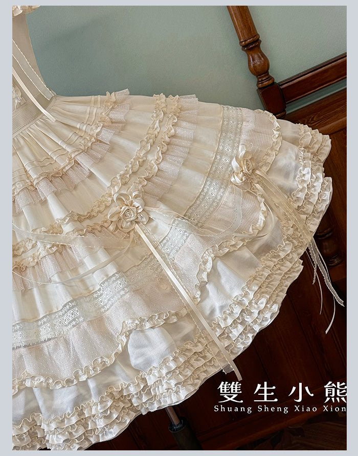 【受注予約4/28まで】Camellia Dream スクエアネックワンピース・ショート丈