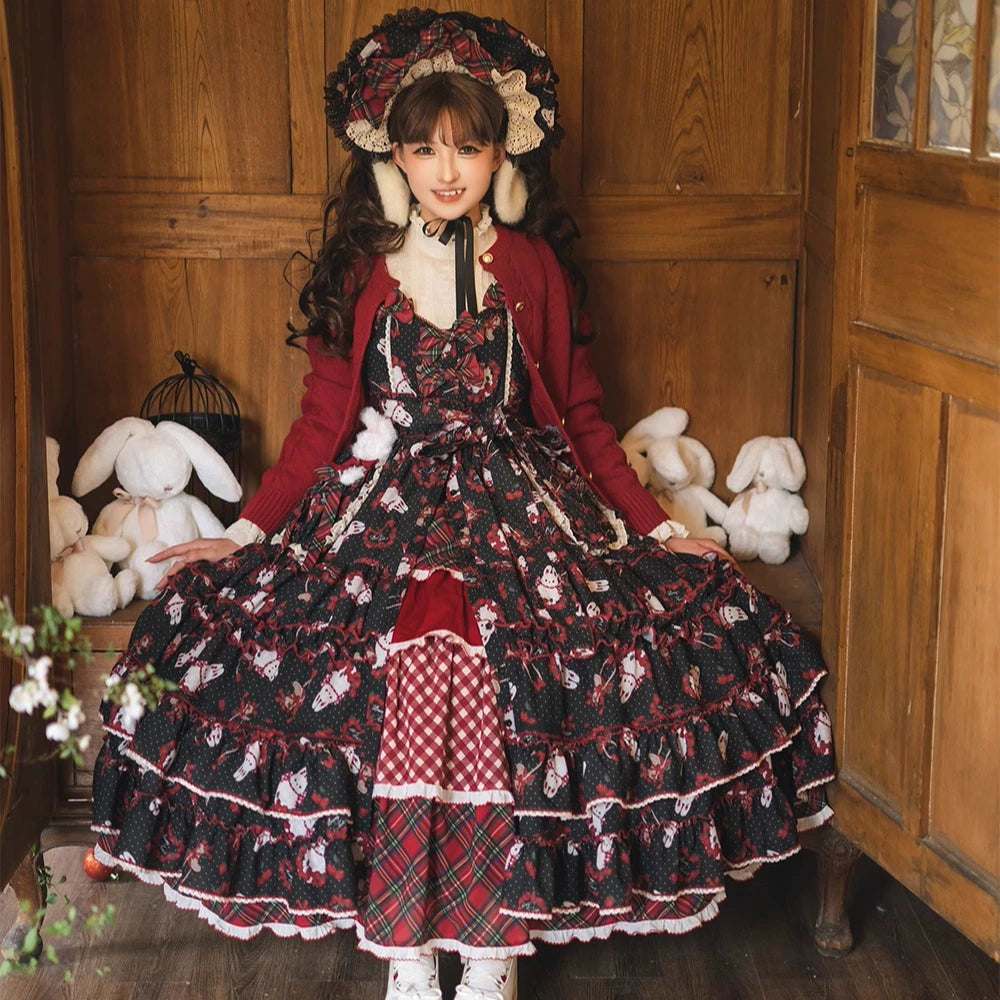 予約販売【同時購入のみ】Sweet Berry Rabbit ボンネット・カチューシャ・布ベルト