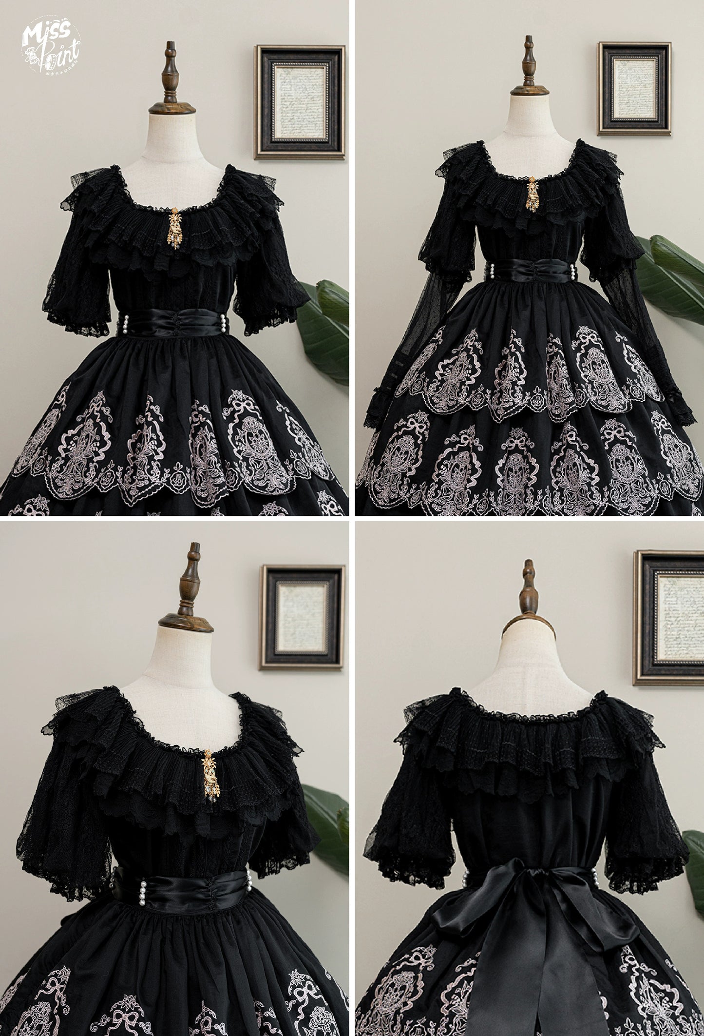 【受注予約9/25まで】Noble Garden 付け袖付きレースブラウス