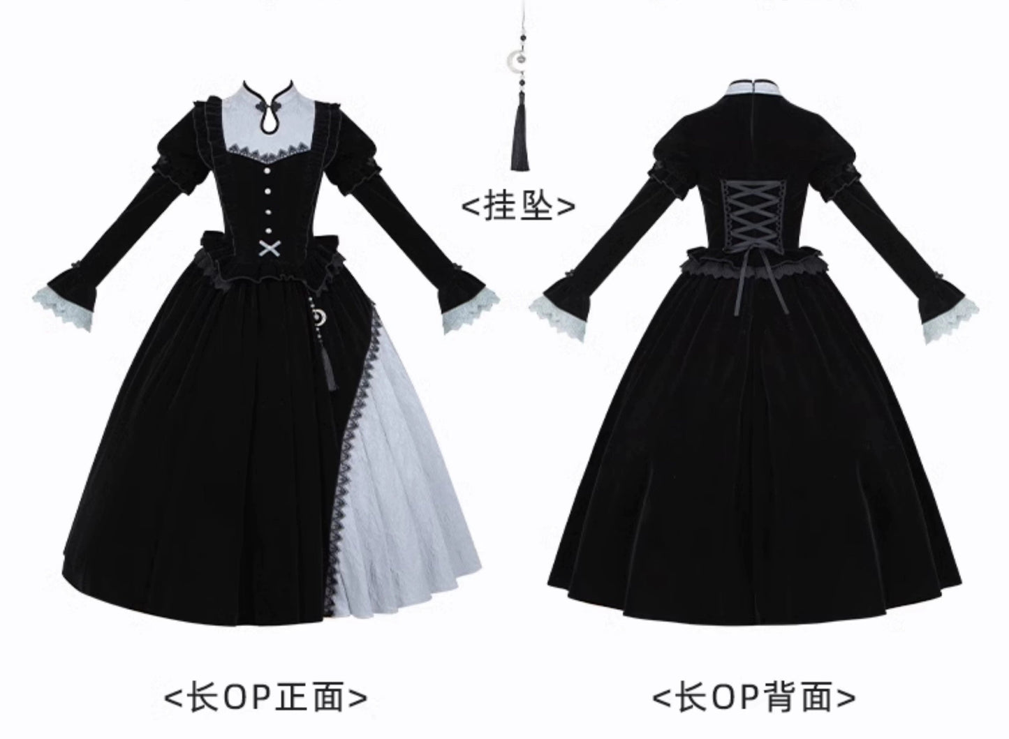 Asymmetrical design long witch dress