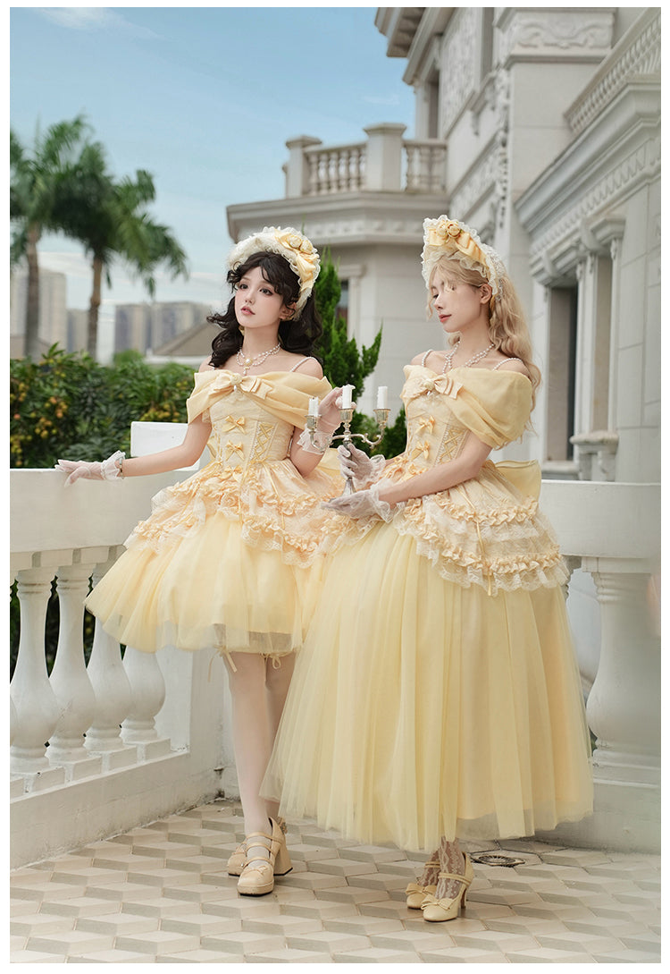 Rose Gold フリルトップスとスカート ロング丈・ショート丈