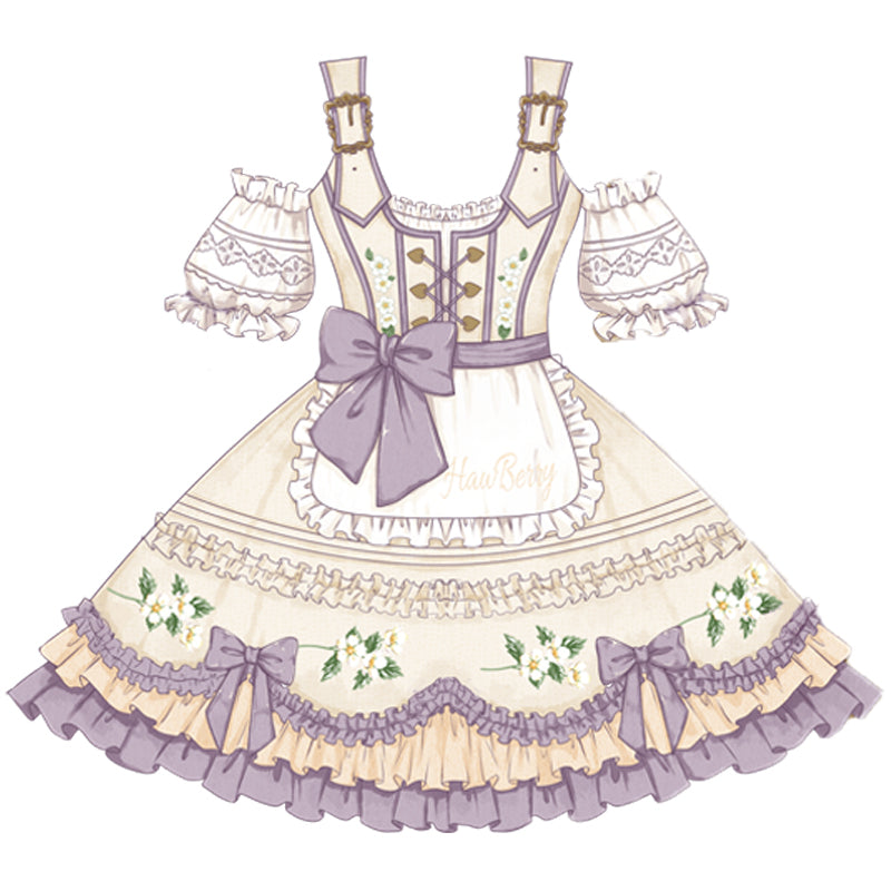 花模様のバイエルン パステルカラージャンパースカート3点セット