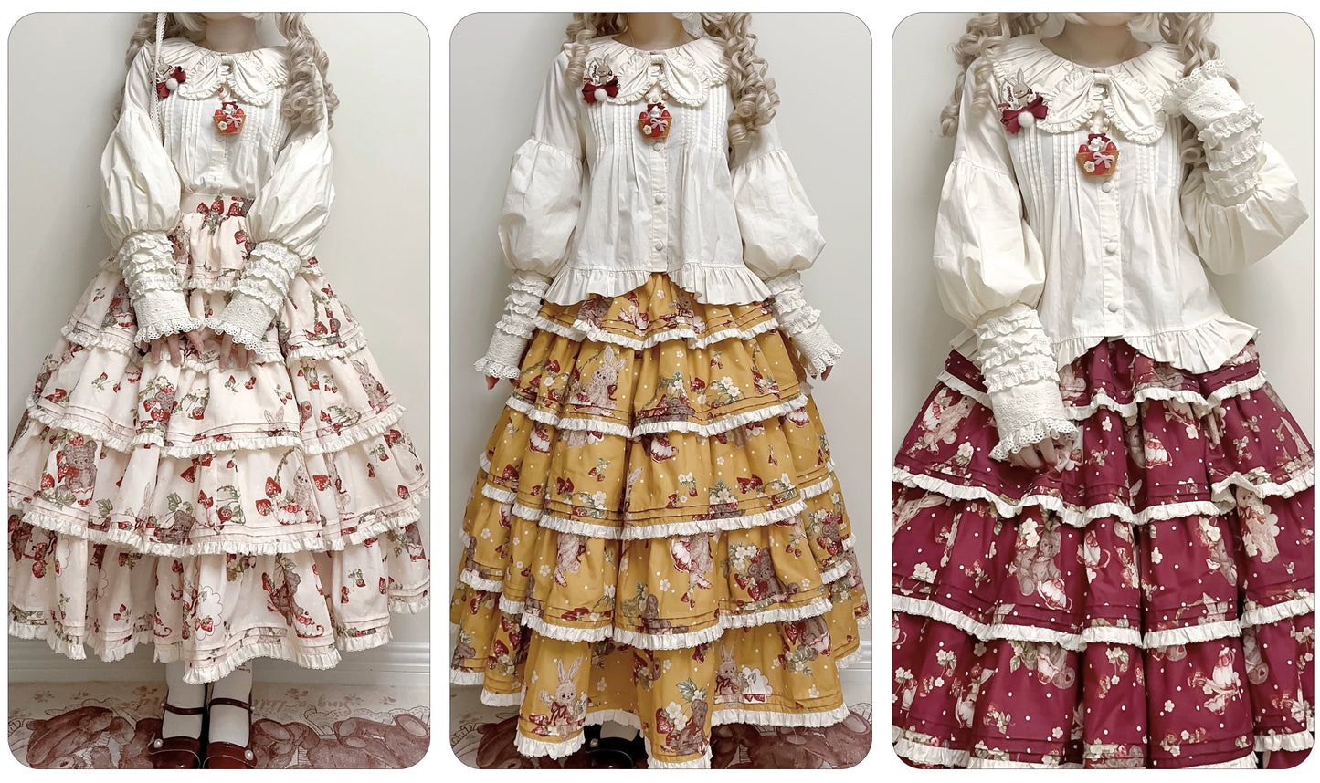 Bunny Bear Bunny long-sleeved blouse with rabbit ears