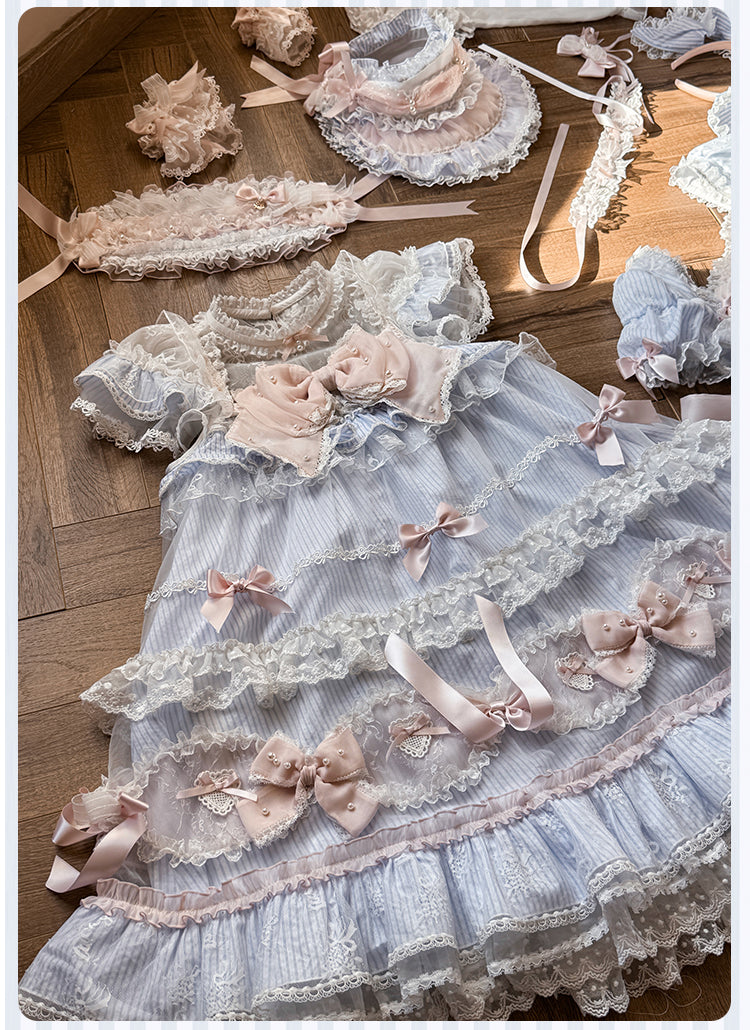 【受注予約5/14まで】Striped Maiden レースのハイネックワンピース