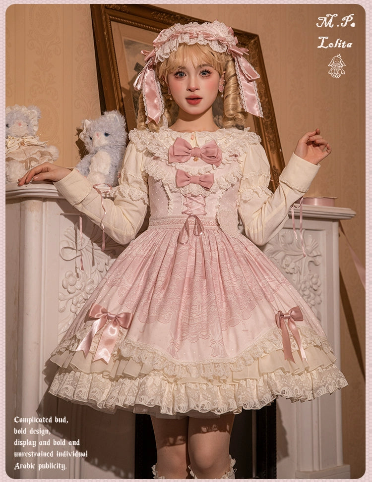 【再販・受注予約12/23まで】Lace Figure リボンとレースのブラウス