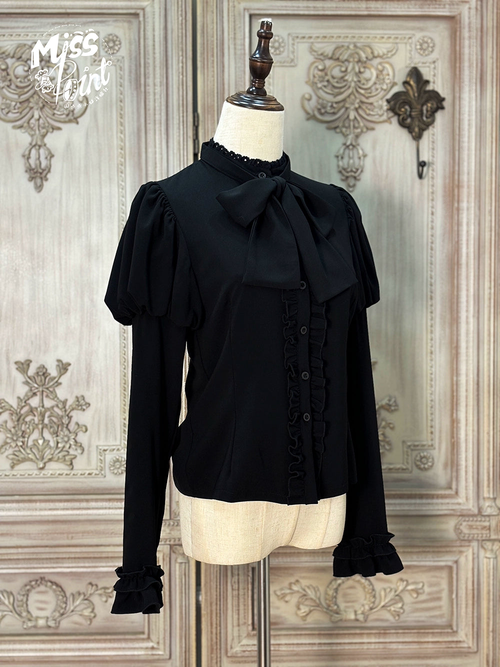 【予約販売】Classic Chocolat Stripe リボンタイブラウス