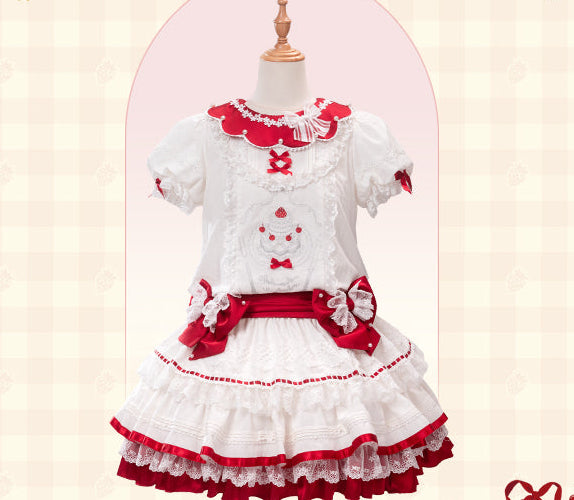 【受注予約11/18まで】Strawberry Cake Guide ローウエストワンピース