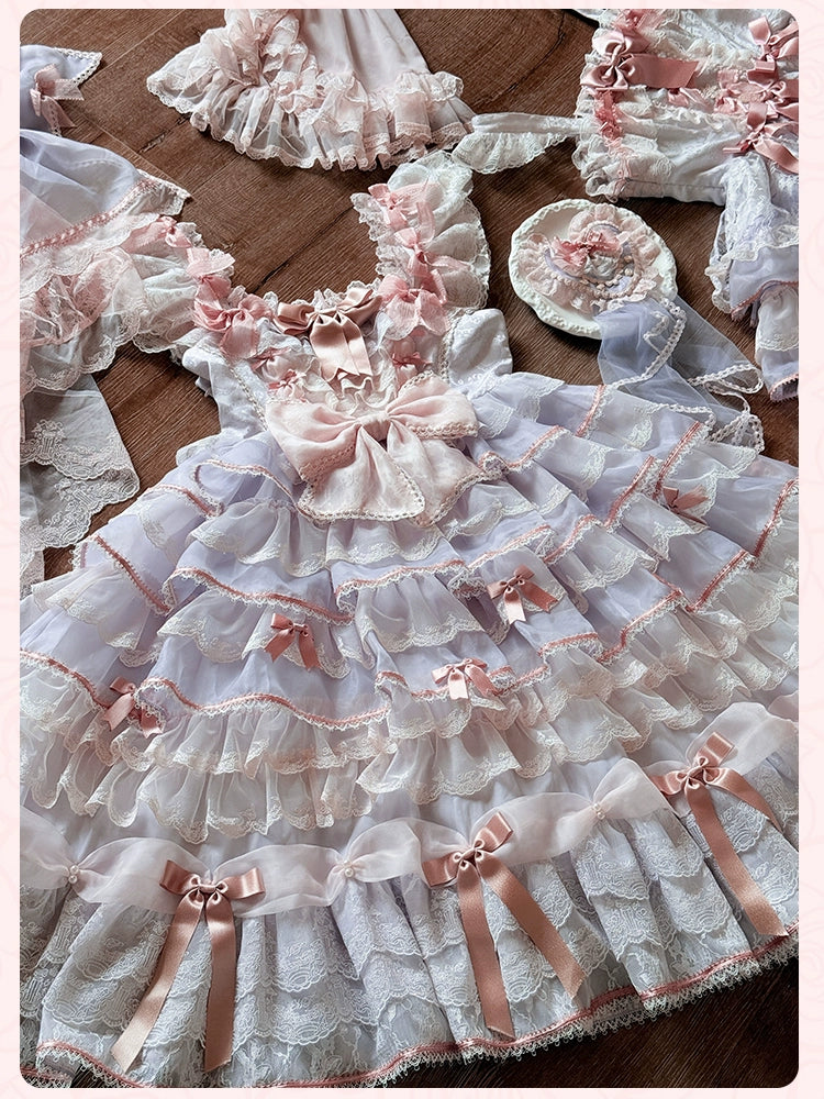 【受注予約8/6まで】Rose Courtyard レースとリボンのドレス・新色