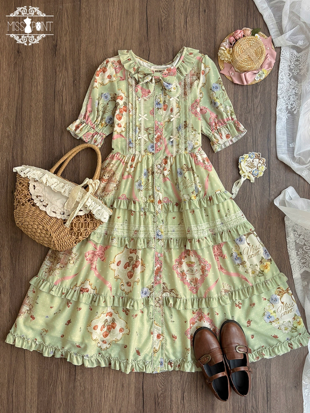 【予約販売】猫の薔薇お茶会 デイリーワンピース