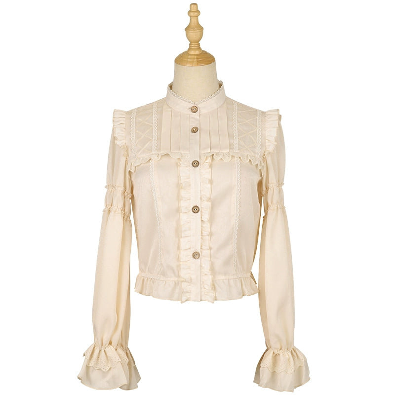 生成色のキャンディスリーブブラウス