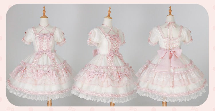 【受注予約6/11まで】Bow Rabbit リボンとハートのシアーワンピース・全2色