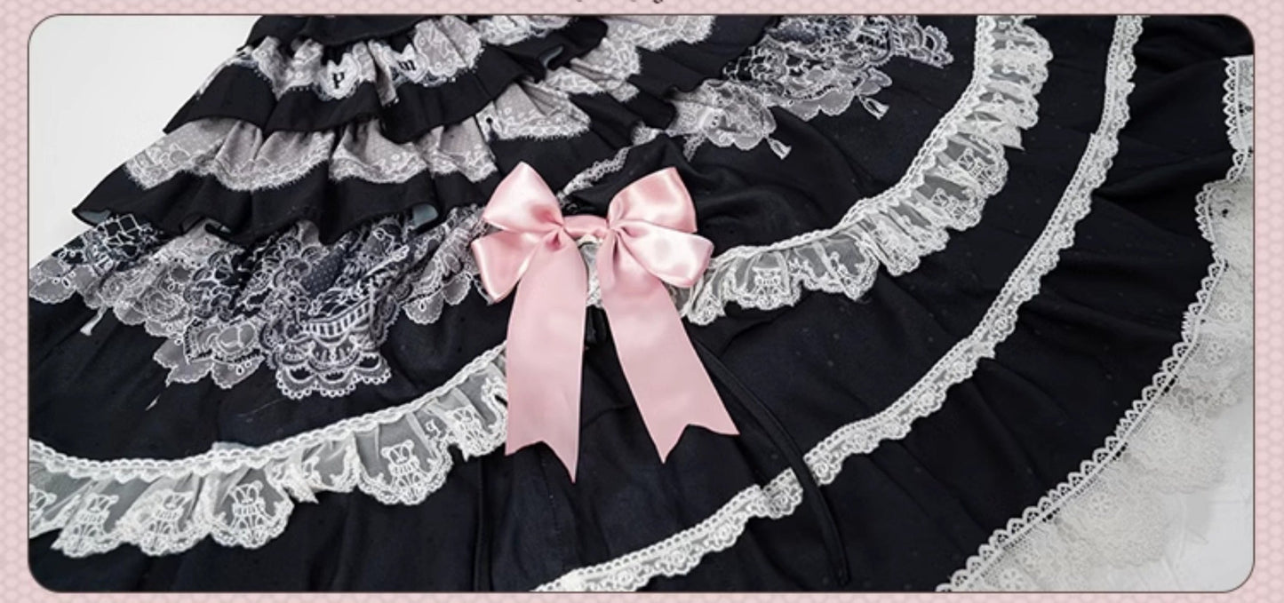 【再販・受注予約12/23まで】Lace Figure ティアードジャンパースカート