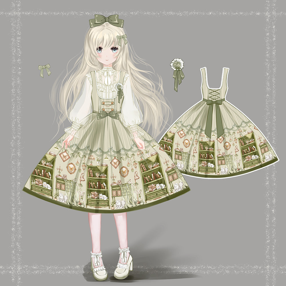 Green Room フロントボタンジャンパースカートとブラウス