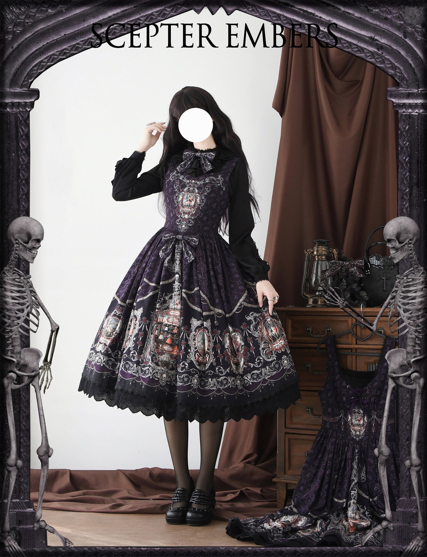 【受注予約4/28まで】Dark Dance ゴスロリジャンパースカート2型・パープル