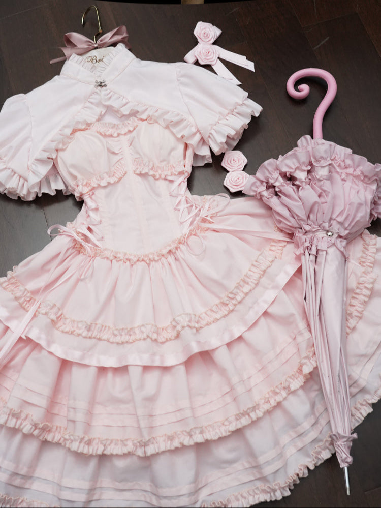 Lilith Rose Garden バラのコサージュ付ジャンパースカート