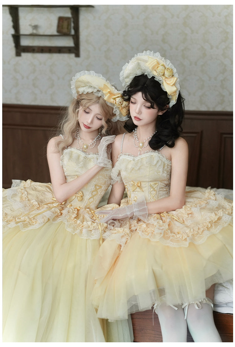 Rose Gold フリルトップスとスカート ロング丈・ショート丈