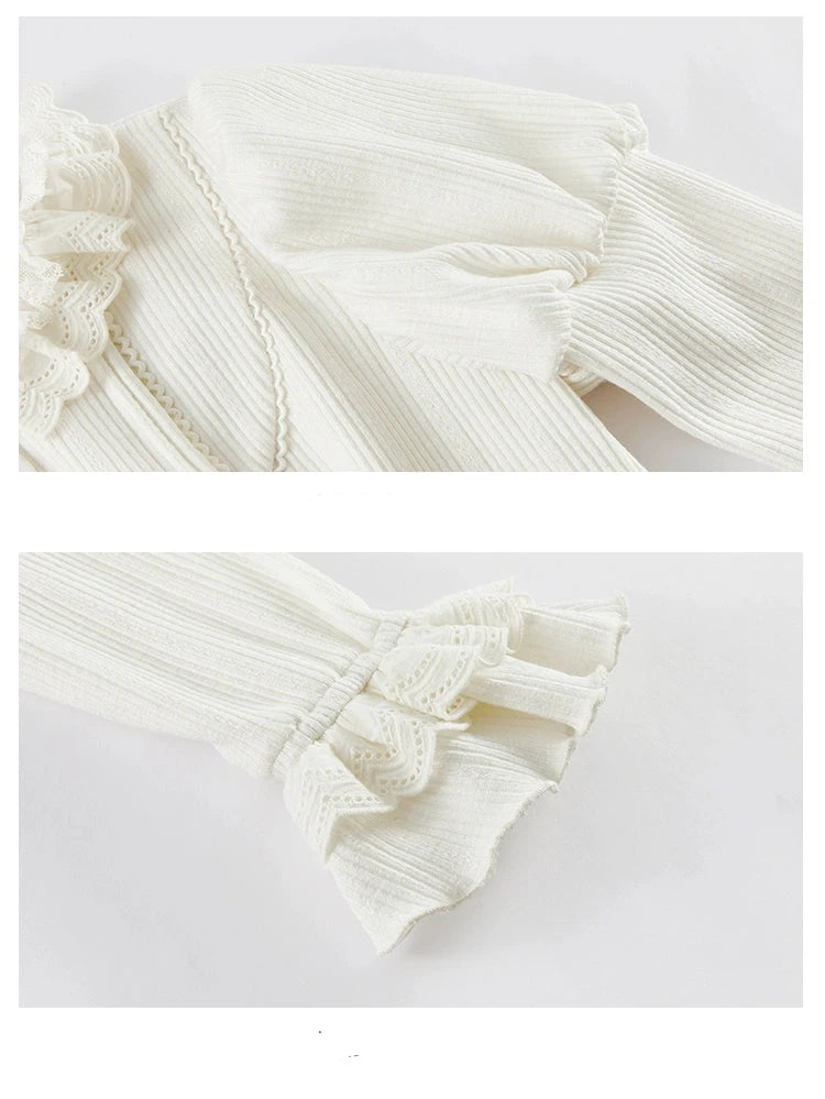 Thistle Crown ジゴ袖ニットブラウス